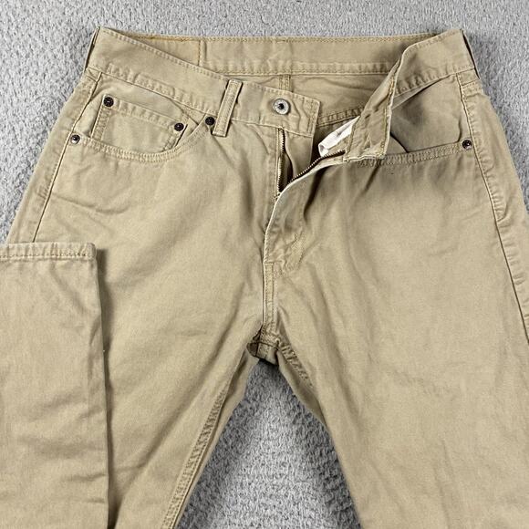 Levi's 505 Regular Straight Leg Jeans Men's 32x32 Beige Causal Streetwear - Picture 8 of 10